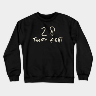Hand Drawn Letter Number 28 Twenty Eight Crewneck Sweatshirt